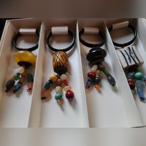 Pier 1 Multicolor Beaded Napkin Rings